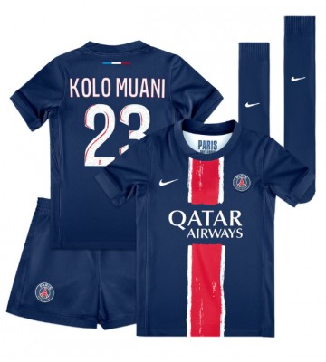 Paris Saint-Germain Randal Kolo Muani #23 Primera Equipación Niños 2024-25 Manga Corta (+ Pantalones cortos)